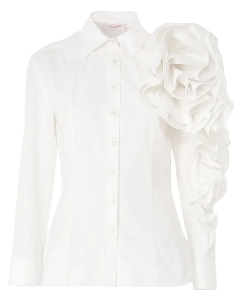Carolina Herrera New York Hemd mit Blumenapplikation - Weiß Weiß