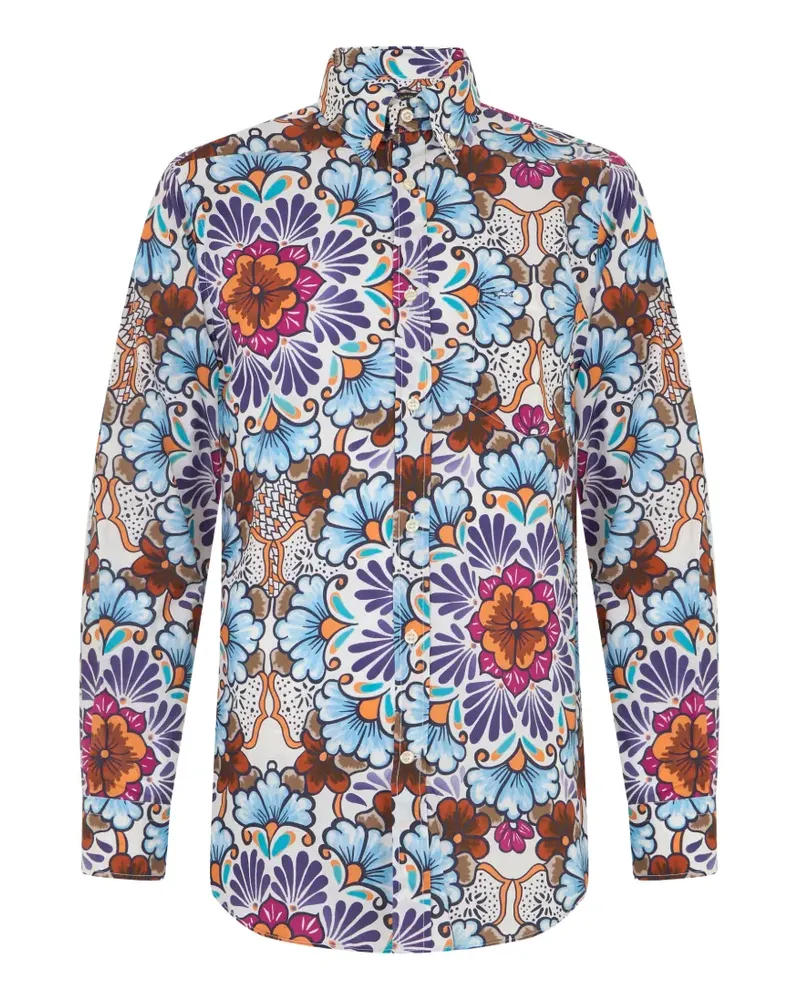 Paul & Shark floral-print long-sleeve shirt - Weiß Weiß