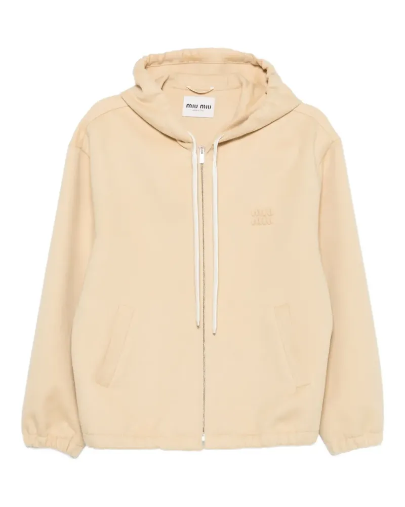 Miu Miu Kapuzenjacke mit Logo-Stickerei - Gelb Gelb