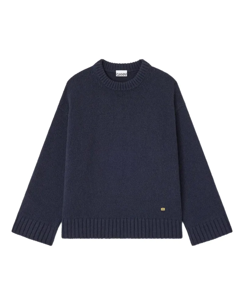 Ganni Pullover mit tiefen Schultern - Blau Blau