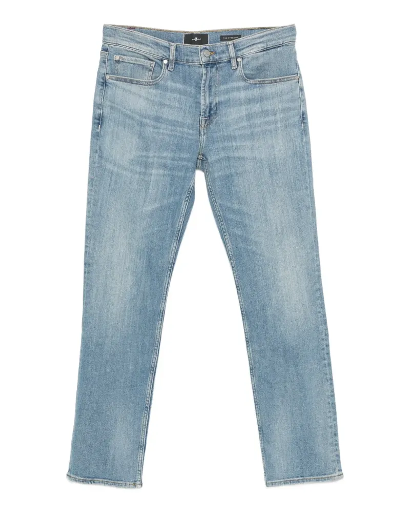 7 for all mankind faded-effect logo-patch jeans - Blau Blau