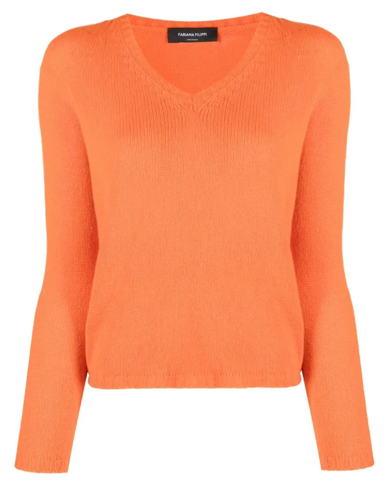 Fabiana Filippi Kaschmirpullover mit V-Ausschnitt - Orange Orange