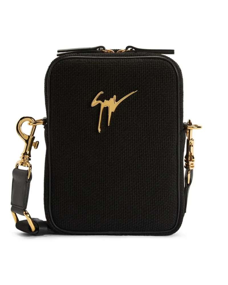 Giuseppe Zanotti Thoby Schultertasche mit Logo-Schild Schwarz