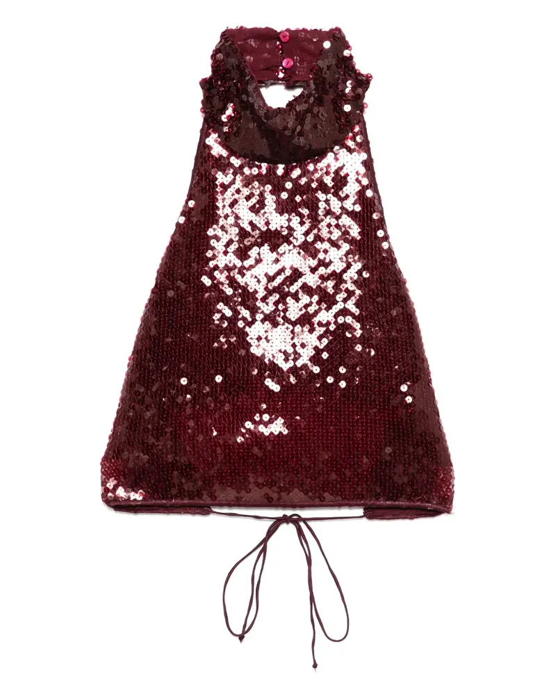 Oséree Marylin Cropped-Top mit Pailletten - Rot Rot
