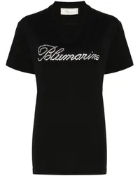 Blumarine T-Shirt mit Logo-Verzierung Schwarz