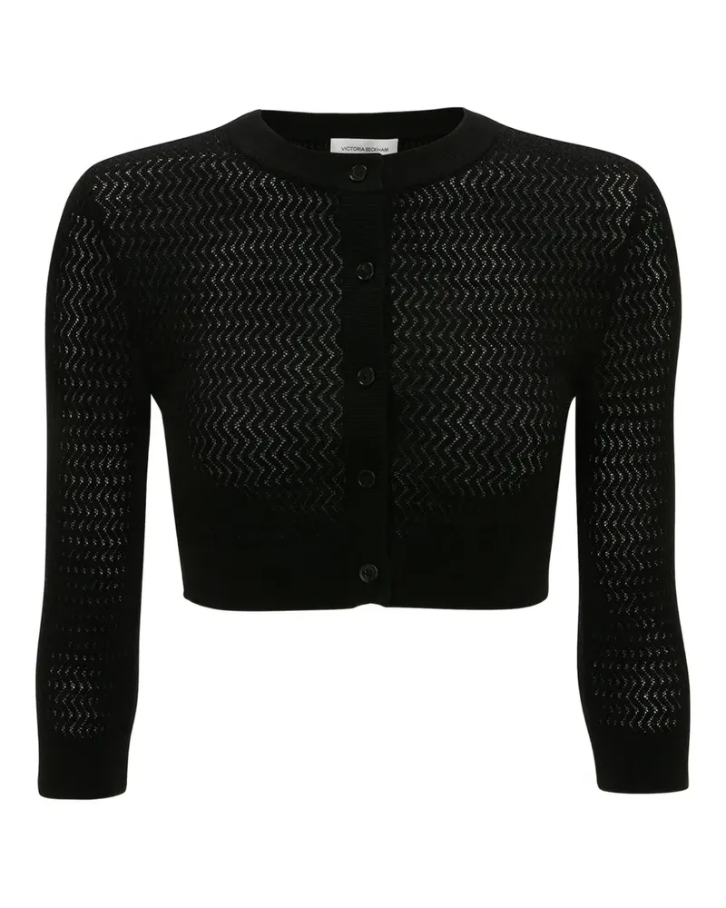 Victoria Beckham Cardigan mit Dreiviertelärmeln - Schwarz Schwarz