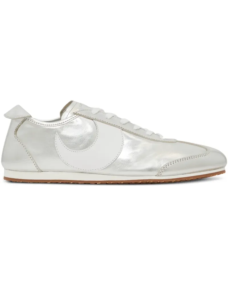 Marine Serre MS Astra metallic-effect leather sneakers - Grau Grau