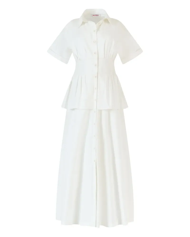 Rosie Assoulin Midikleid aus Baumwolle - Weiß Weiß