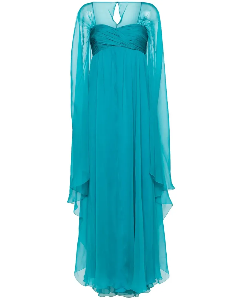 Alberta Ferretti Abendkleid im Cape-Design - Blau Blau