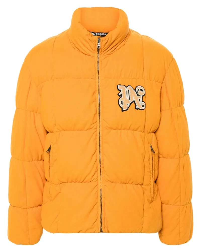 Palm Angels Daunenjacke aus Cord mit Logo-Patch - Orange Orange