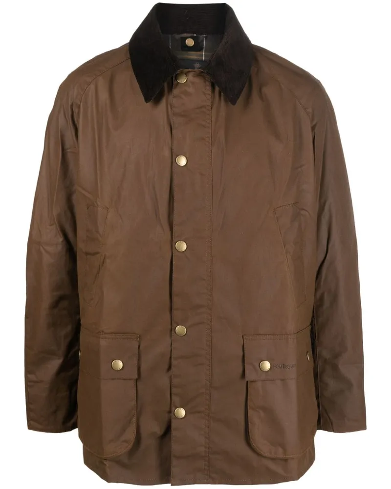 Barbour Ashby Wachsjacke mit Druckknöpfen - Braun Braun