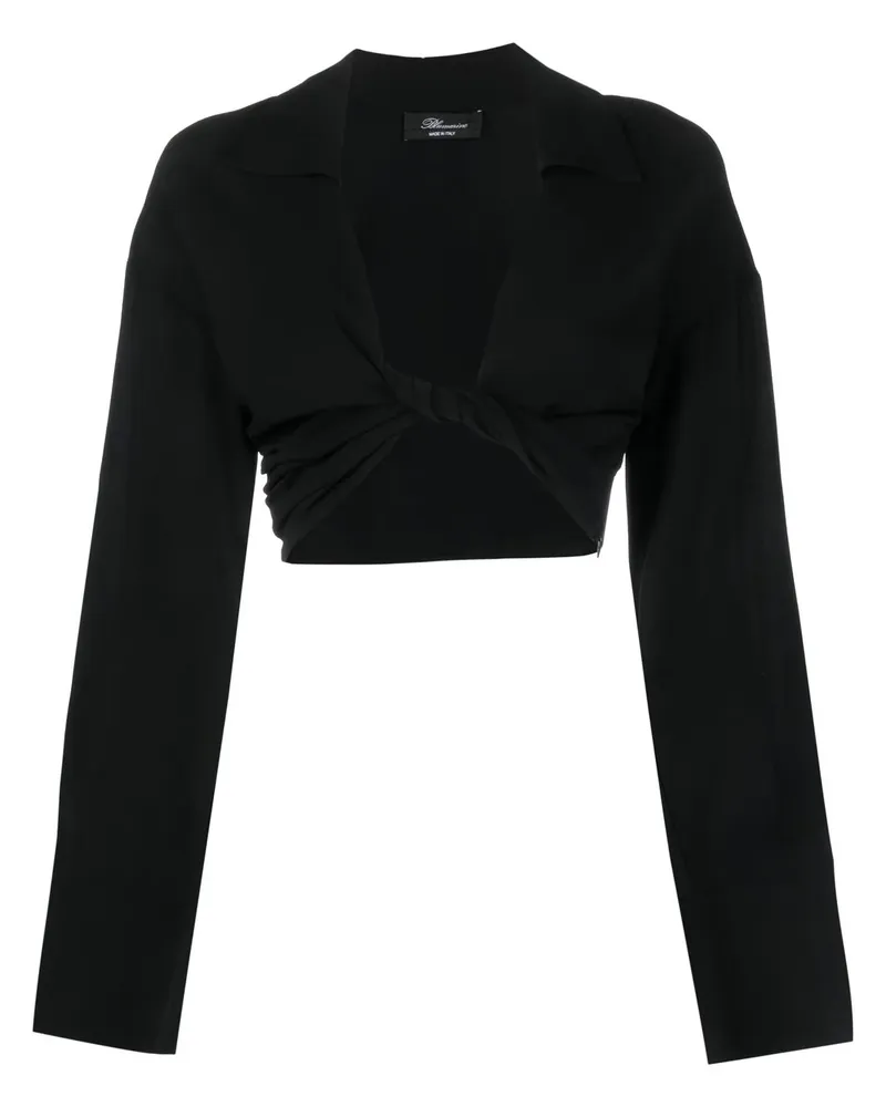 Blumarine Cropped-Top mit Drapierung - Schwarz Schwarz