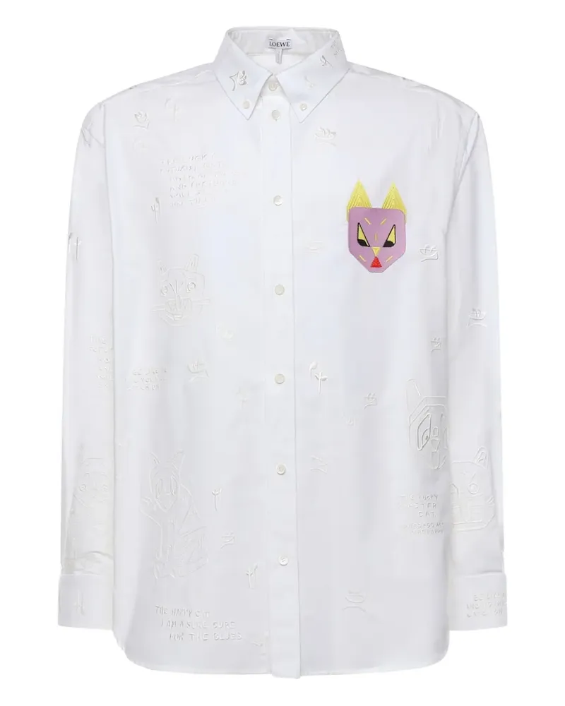 Loewe x Louis Wain cat-appliqué shirt - Weiß Weiß