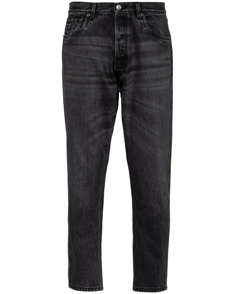 Prada Halbhohe Straight-Leg-Jeans - Schwarz Schwarz