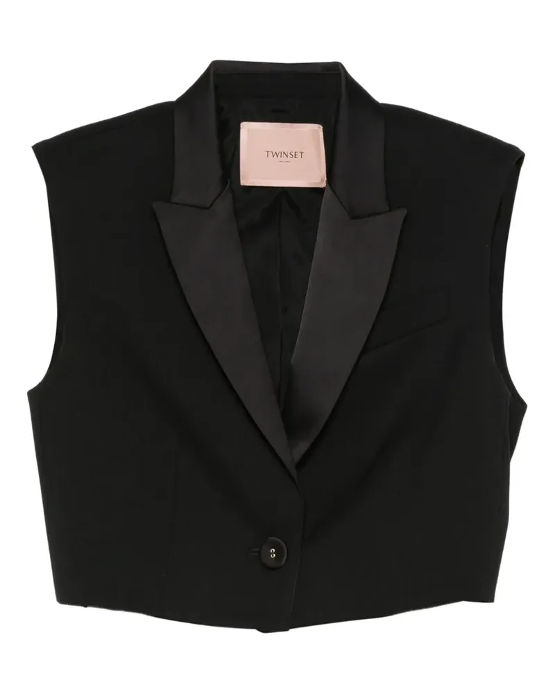 Twin-Set Cropped-Weste - Schwarz Schwarz
