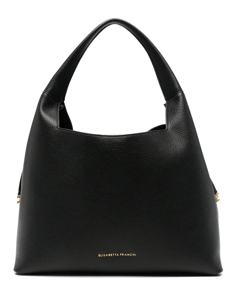 Elisabetta Franchi Schultertasche mit gekörntem Effekt - Schwarz Schwarz
