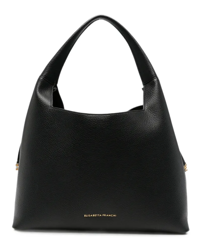 Elisabetta Franchi Schultertasche mit gekörntem Effekt - Schwarz Schwarz