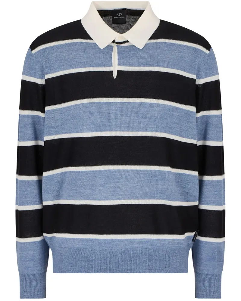 Armani Exchange Gestreiftes Poloshirt - Blau Blau