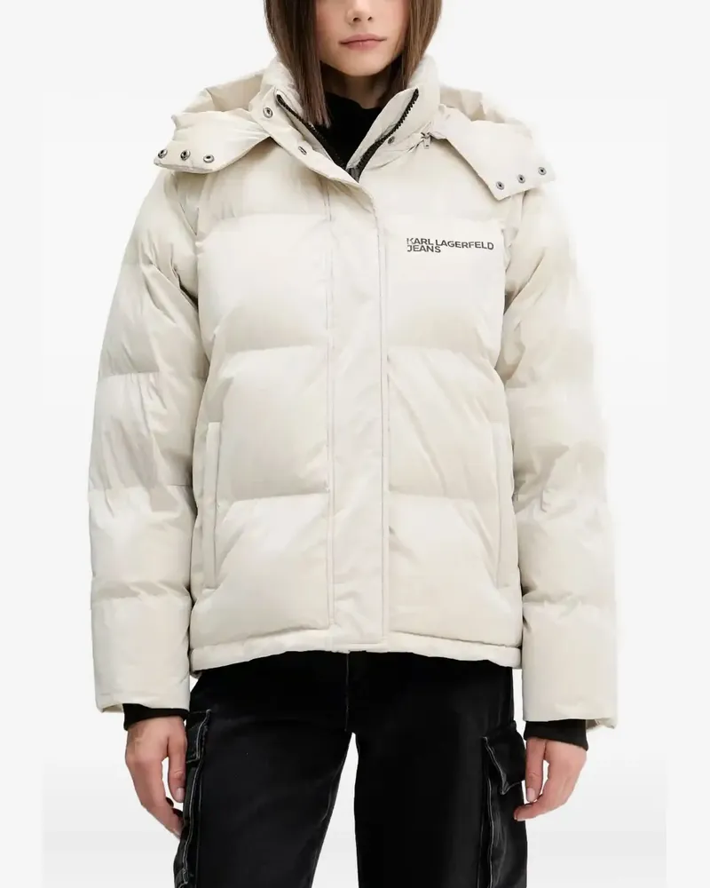 Karl Lagerfeld hooded puffer jacket - Nude Nude