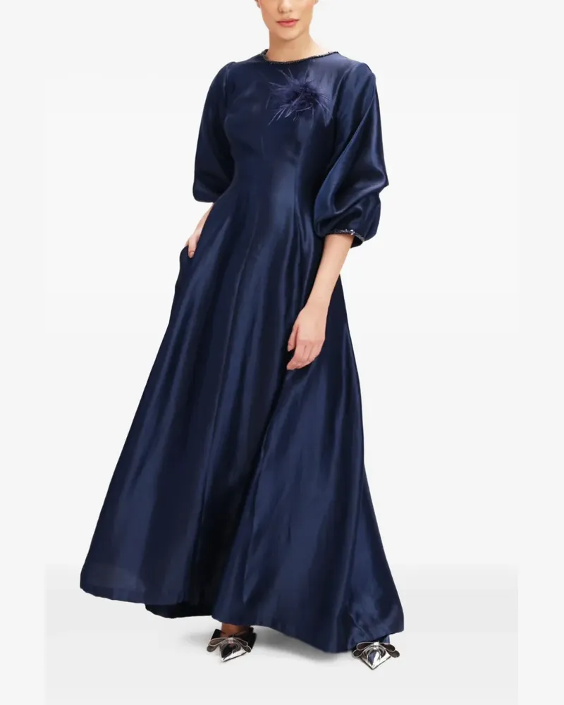 Baruni Rula embellished puff-sleeve dress - Blau Blau