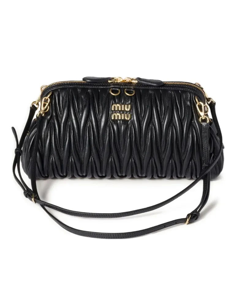 Miu Miu Clutch aus Matelassé-Leder - Schwarz Schwarz