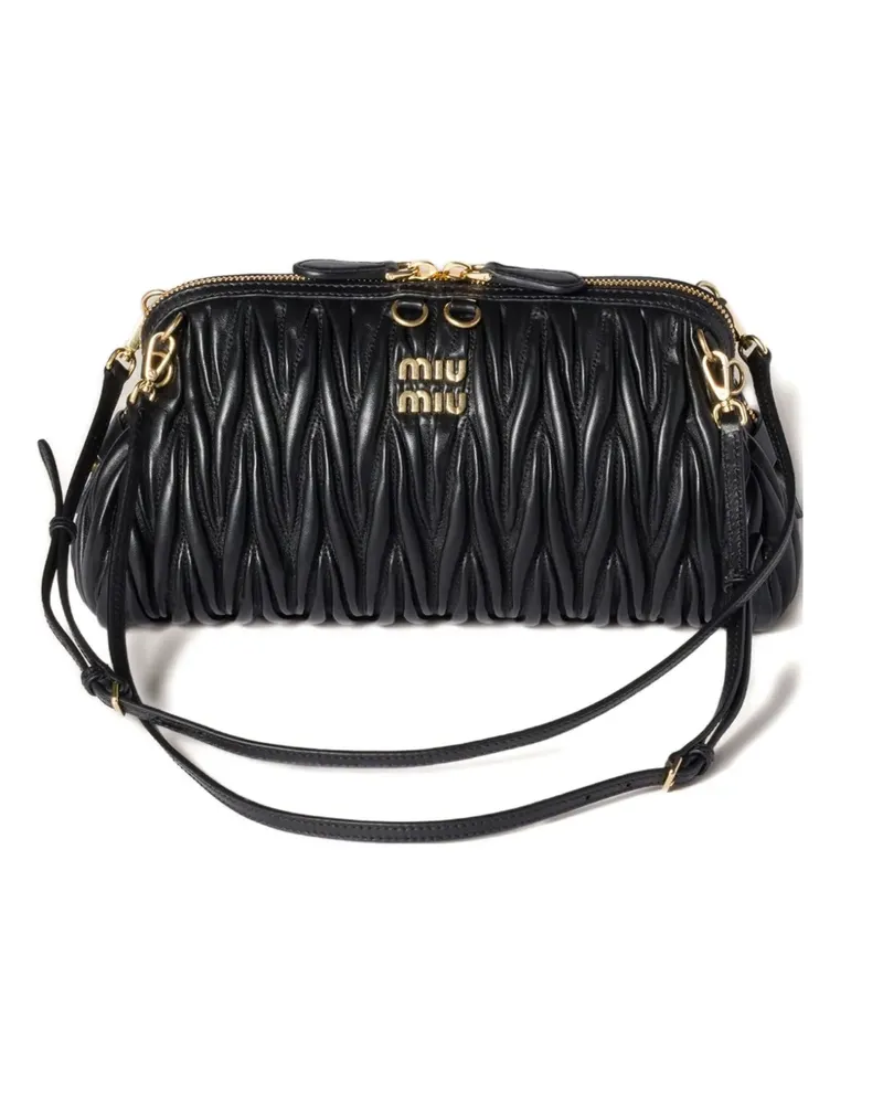 Miu Miu Matelassé leather clutch bag - Schwarz Schwarz