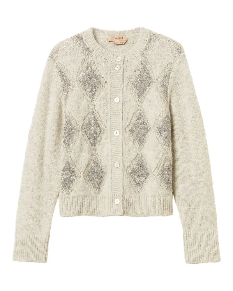 Twin-Set Jacquard-Cardigan mit Pailletten - Nude Nude