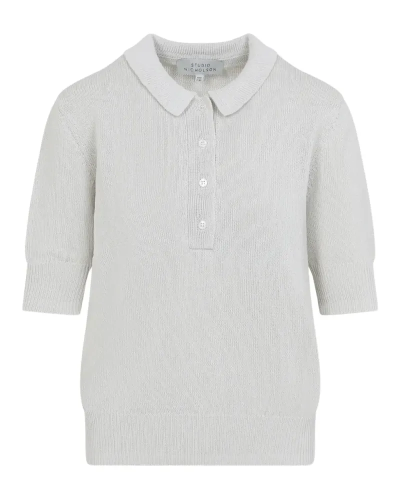 Studio Nicholson ribbed-knit polo shirt - Grau Grau