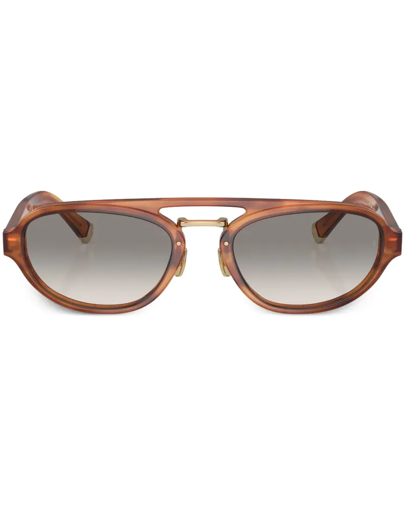 Brunello Cucinelli BC4008S Sonnenbrille mit ovalem Gestell - Braun Braun