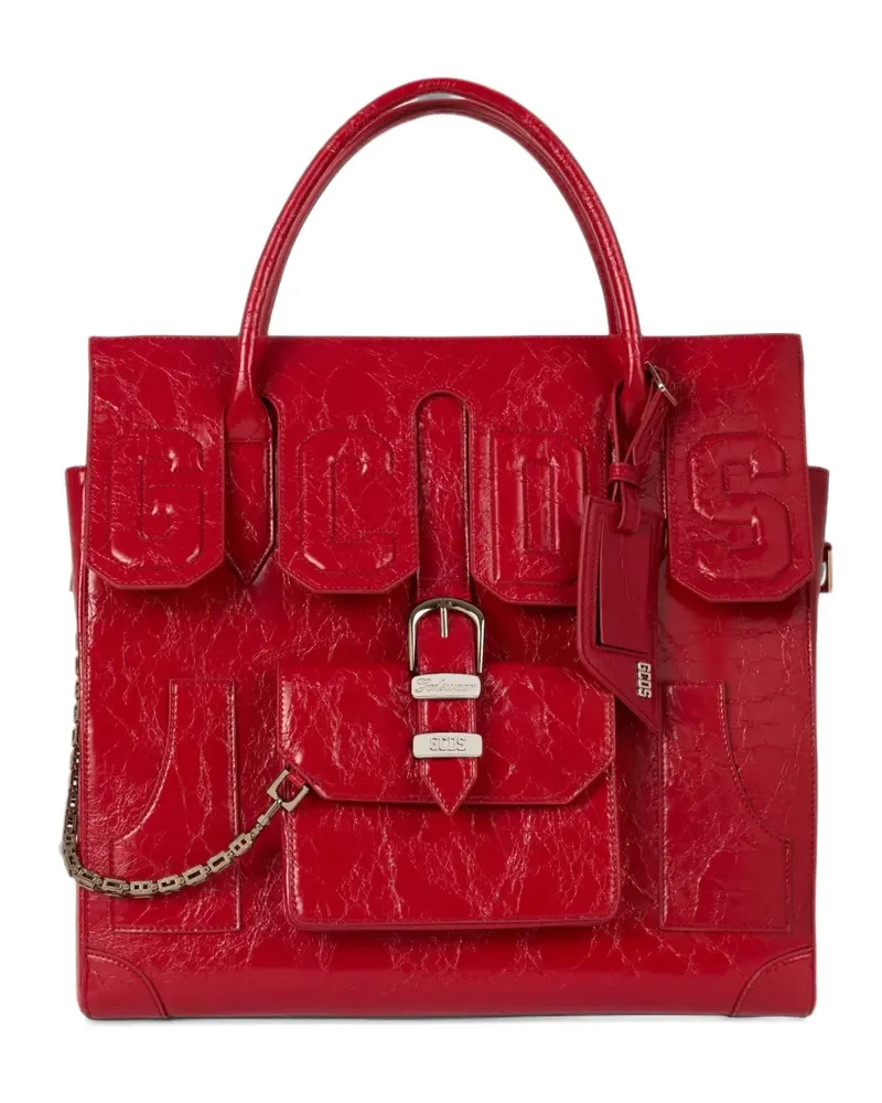 GCDS big Man Bag crocodile-effect tote bag - Rot Rot