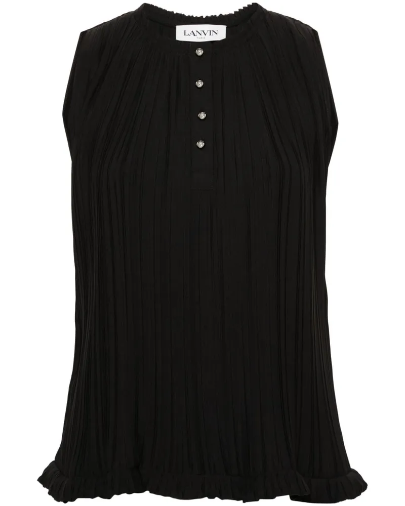 Lanvin Plissiertes Top Schwarz