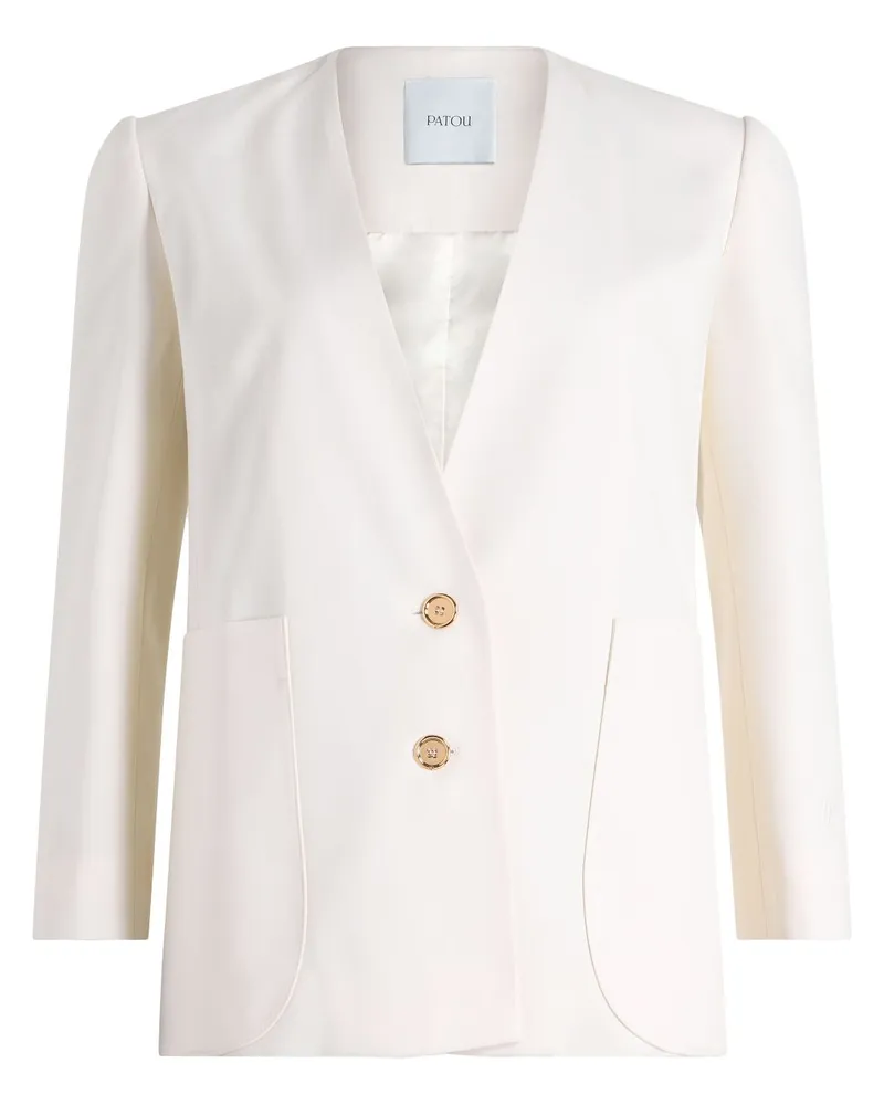 Patou Twill-Jacke ohne Kragen - Weiß Weiß