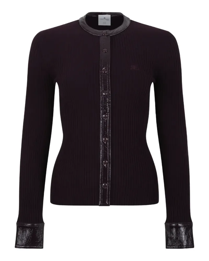 Courrèges Cardigan aus Vinyl und Strick - Violett Violett