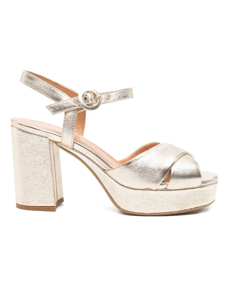 Julie Dee platform-heel crossover-strap sandals - Gold Gold