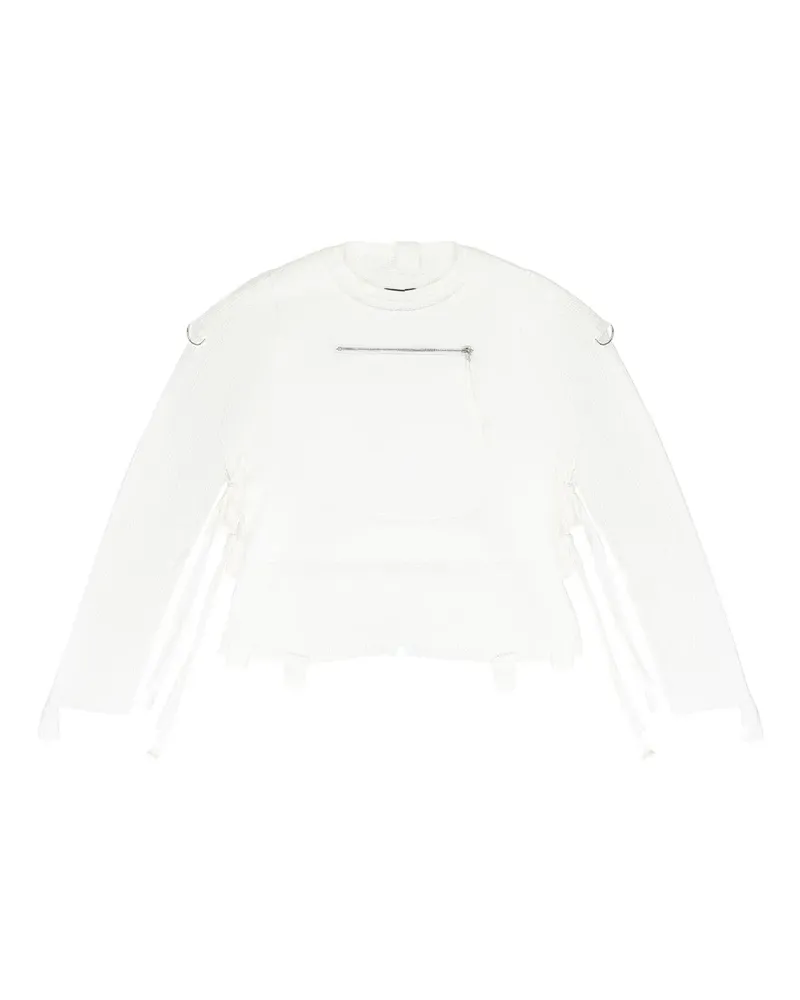 WHO DECIDES WAR Sweatshirt mit Reißverschluss - Weiß Weiß
