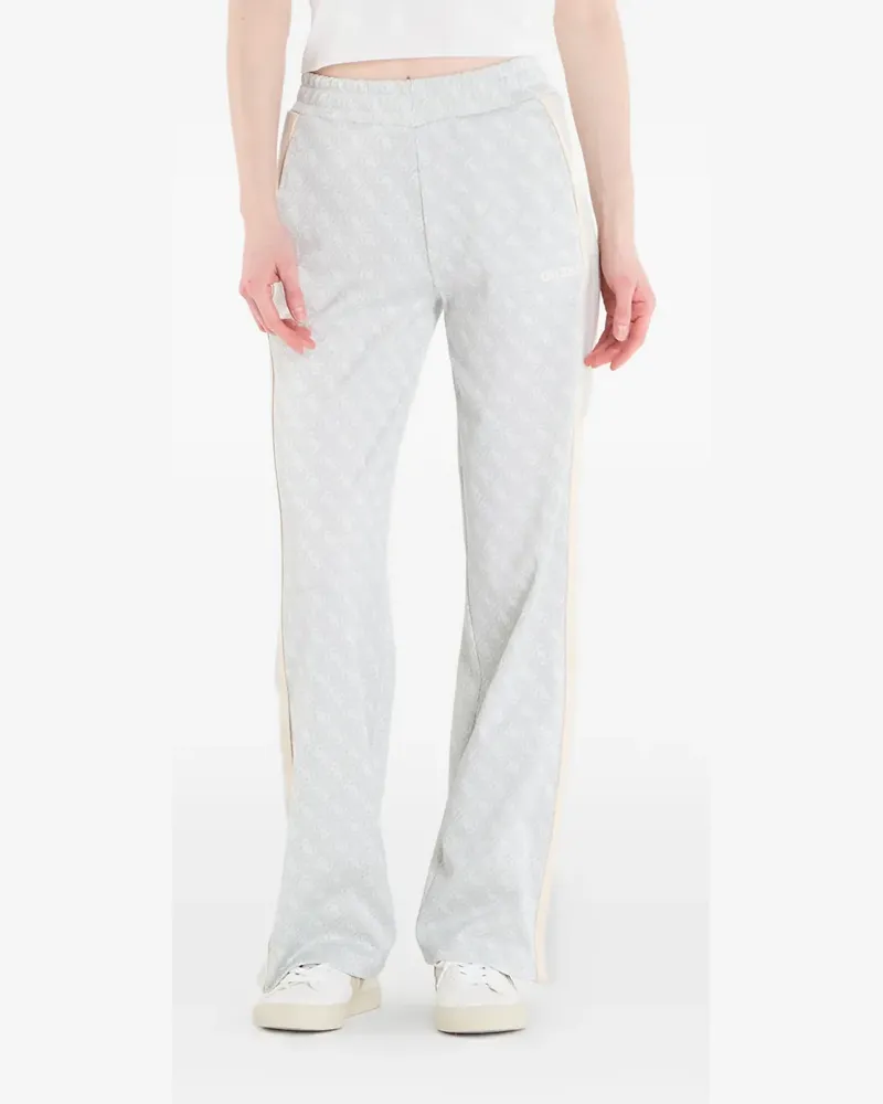 Guess monogram-print side-stripe track pants - Grau Grau