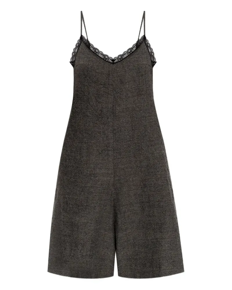 R13 Playsuit mit Spitzenbesatz - Grau Grau