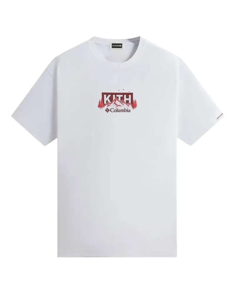KITH x Columbia Landscape T-Shirt mit Logo - Weiß Weiß