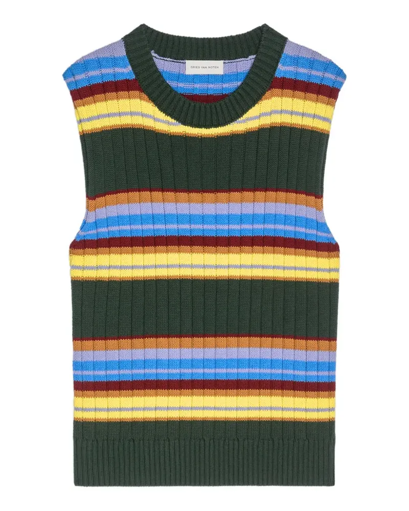 Dries van Noten striped sleeveless vest - Grün Grün