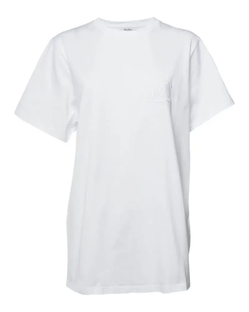 Max Mara T-Shirt mit Logo-Stickerei - Weiß Weiß