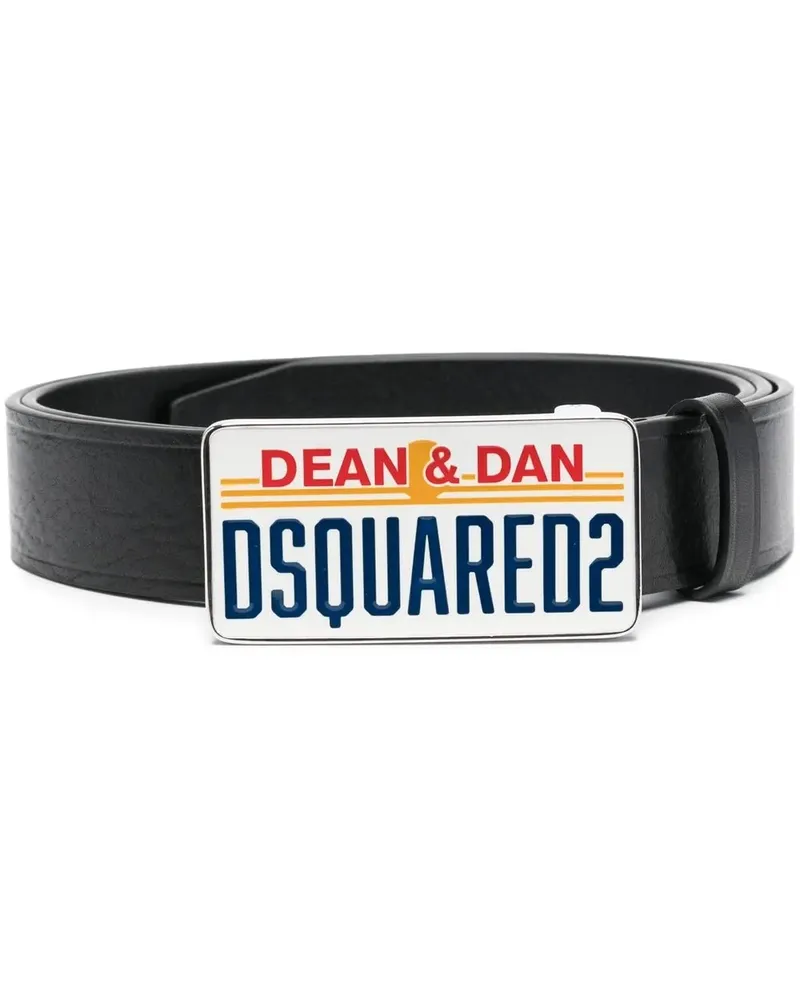 Dsquared2 Gürtel mit Logo-Schild - Schwarz Schwarz