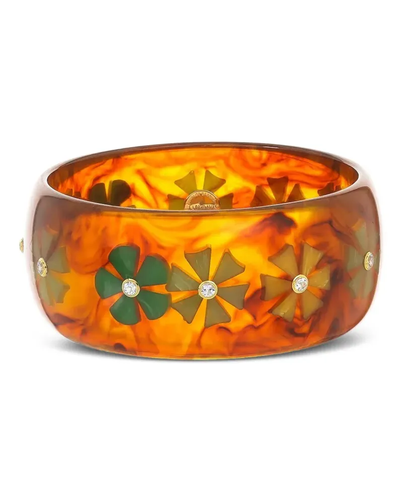 Mark Davis 18kt Topaz Flower Gelbgoldarmreif mit Bakelit Gold