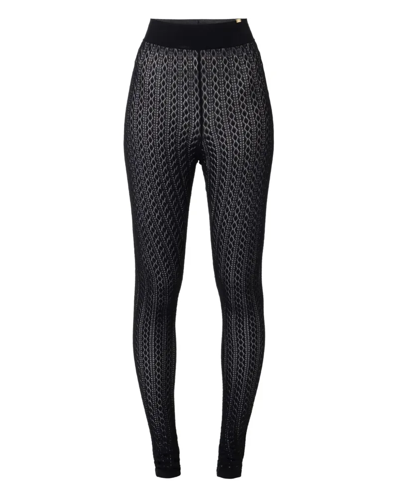 Elisabetta Franchi Leggings aus Spitze - Schwarz Schwarz