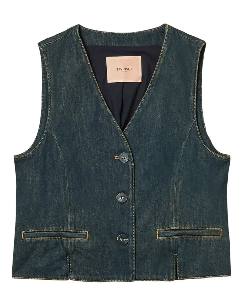 Twin-Set Weste aus Denim - Blau Blau