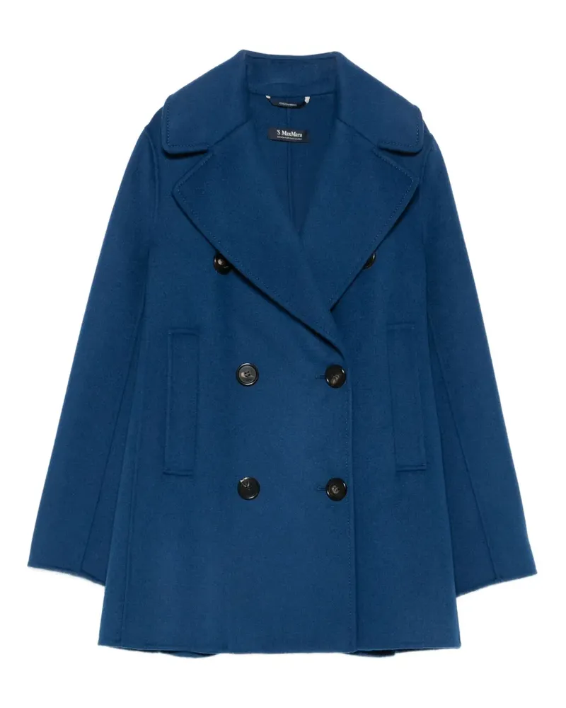 Max Mara Doppelreihiger Mantel - Blau Blau