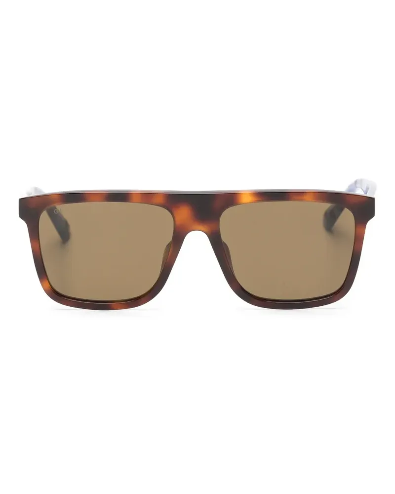 Gucci Eckige Sonnenbrille in Schildpattoptik - Braun Braun
