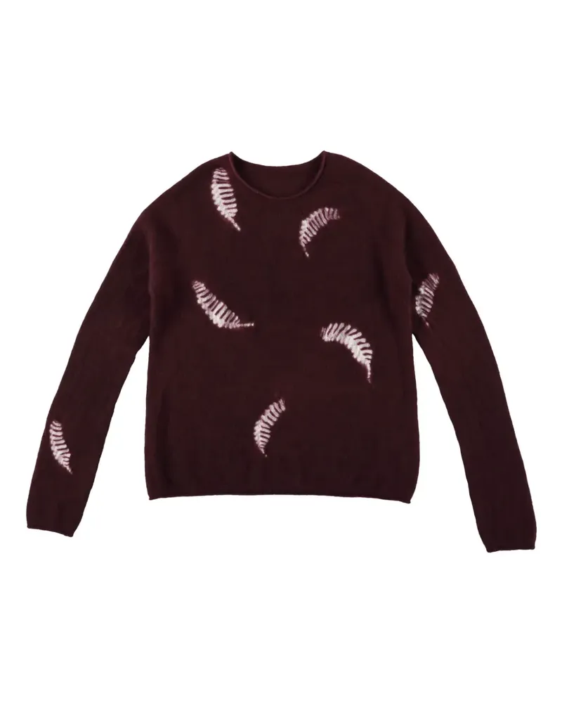 Suzusan Pullover mit Federmuster - Rot Rot