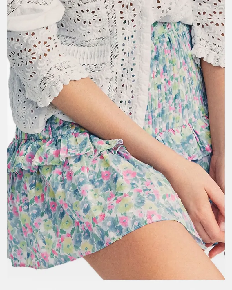LoveShackFancy Ignacia floral-print skirt - Blau Blau