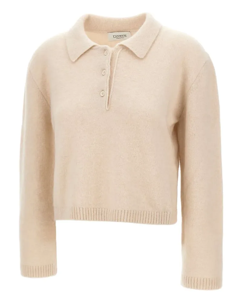 Laneus Geripptes Poloshirt - Nude Nude