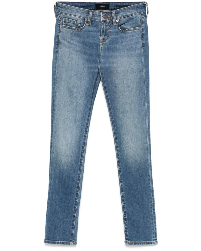 7 for all mankind Tief sitzende Skinny-Jeans - Blau Blau